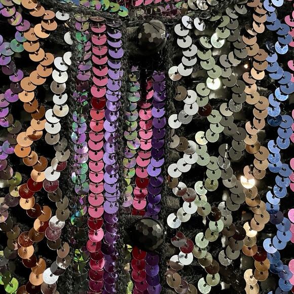 Vintage Three Flaggs Purple Sequined Cardigan Jacket Size See Photos Long Sleeve - Picture 6 of 11